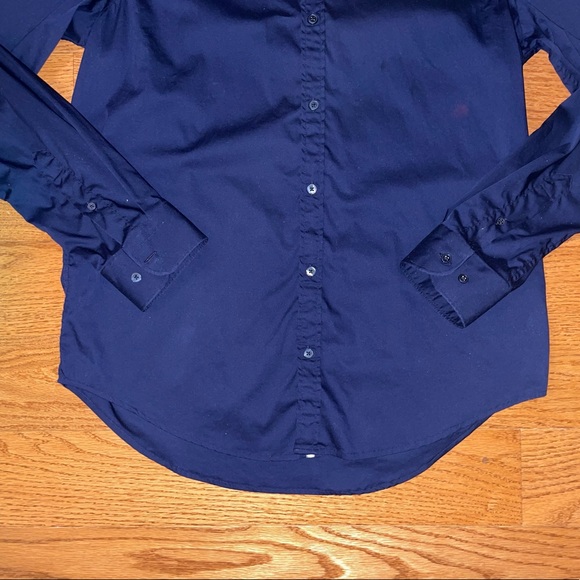 Zara Blue Button-Up Super Slim Fit Shirt - Size Large - Picture 2 of 8